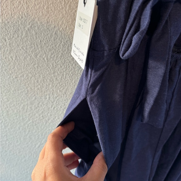 Japna linen blend jumpsuit. Navy blue. NWT. - Picture 7 of 12